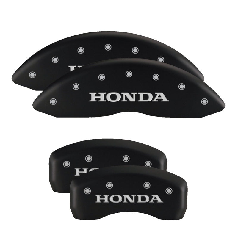 MGP 4 Caliper Covers Engraved Front 2015/Civic Engraved Rear 2015/Civic Black finish silver ch MGP