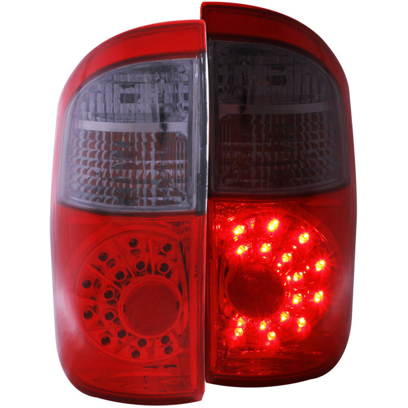 ANZO USA Toyota Tundra Double Cab-Not Step Side Models Led Taillights Red/Smoke; 2004-2006 - eliteracefab.com