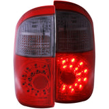 ANZO USA Toyota Tundra Double Cab-Not Step Side Models Led Taillights Red/Smoke; 2004-2006