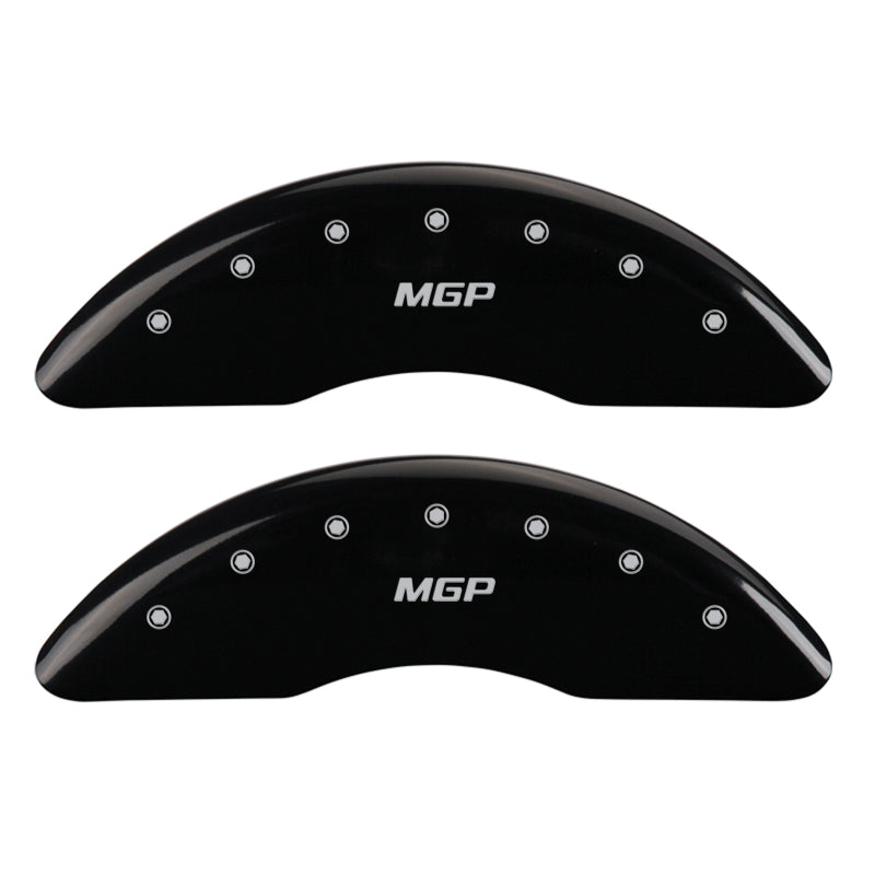 MGP 4 Caliper Covers Engraved Front & Rear MGP Black Finish Silver Char 2016 Cadillac CT6 MGP