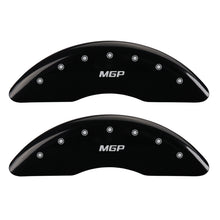 Load image into Gallery viewer, MGP 4 Caliper Covers Engraved Front &amp; Rear MGP Black Finish Silver Char 2016 Buick Regal