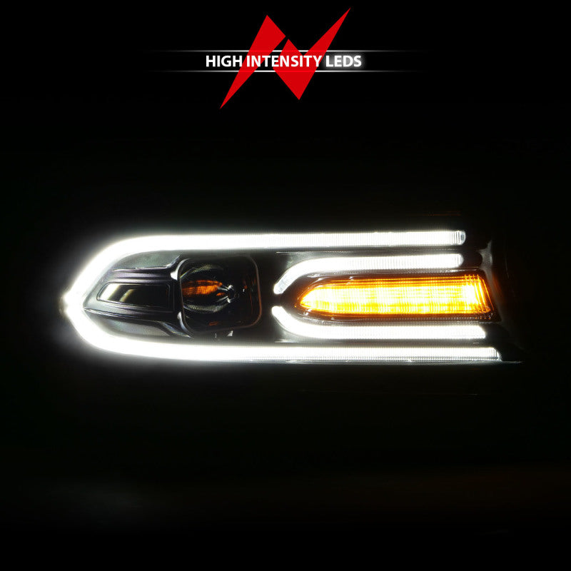 ANZO 2015-2018 Dodge Charger Projector Headlights Plank Style Black - eliteracefab.com