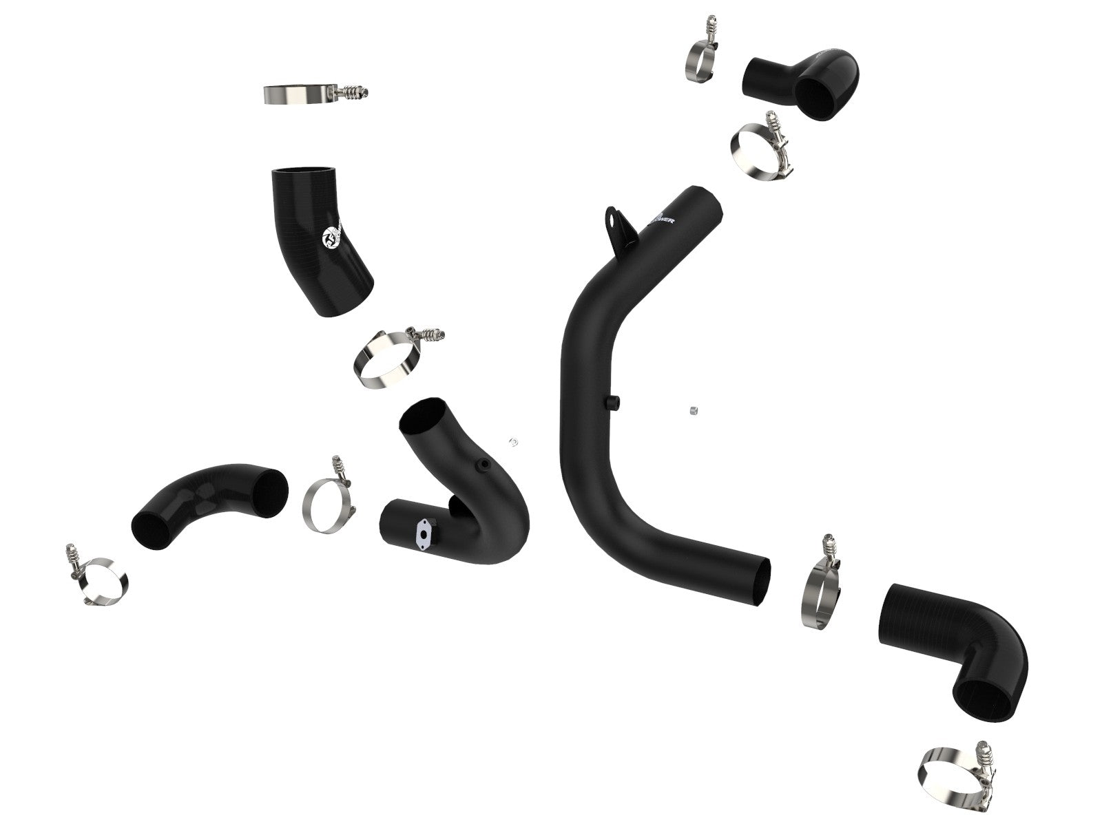 aFe BladeRunner 15-20 VW GTI (MKVII) L4-2.0L (t) Aluminum Hot and Cold Charge Pipe Kit Black - eliteracefab.com