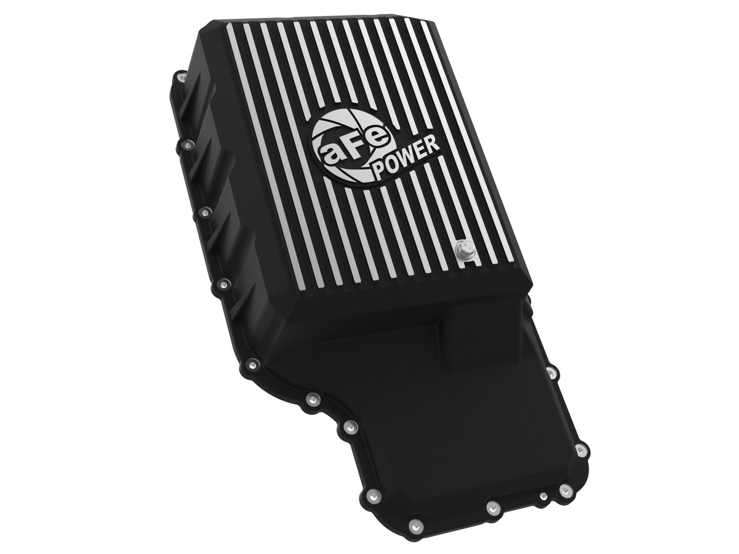 aFe 20-21 Ford Truck w/ 10R140 Transmission Pan Black POWER Street Series w/ Machined Fins - eliteracefab.com