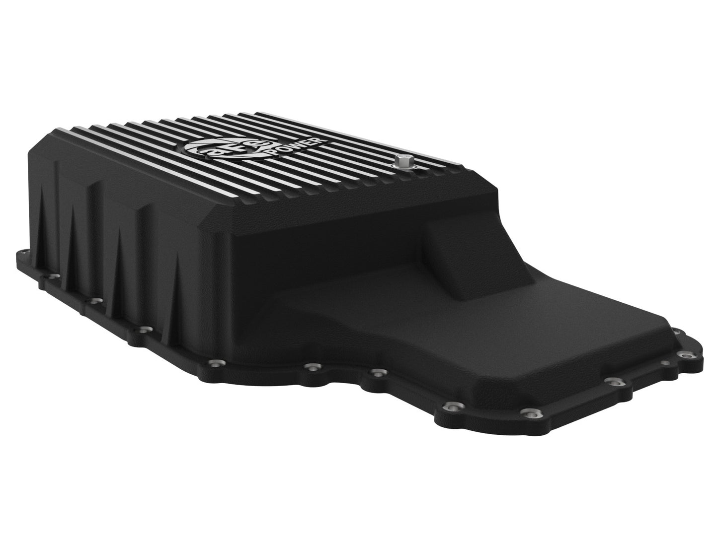 aFe 20-21 Ford Truck w/ 10R140 Transmission Pan Black POWER Street Series w/ Machined Fins - eliteracefab.com