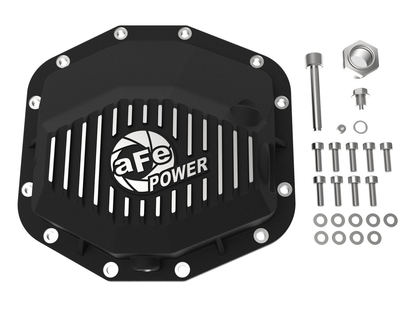 aFe POWER 21-22 Ram 1500 TRX Hemi V8 6.2L (sc) PRO Series Rear Differential Cover Black w/ Machined - eliteracefab.com