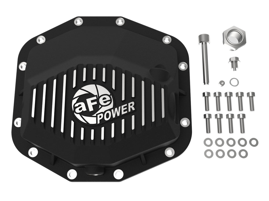 aFe POWER 21-22 Ram 1500 TRX Hemi V8 6.2L (sc) PRO Series Rear Differential Cover Black w/ Machined - eliteracefab.com