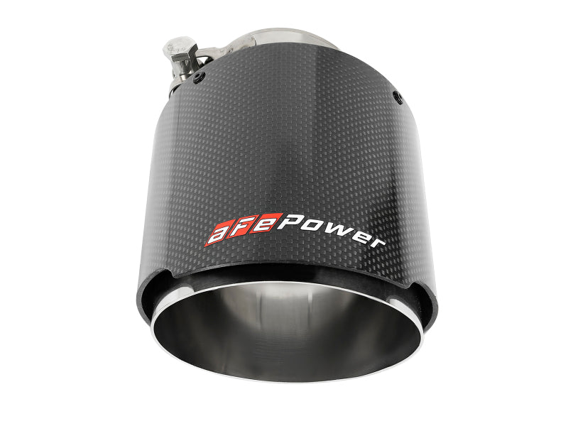 aFe MACH Force-Xp 304 SS Clamp-On Exhaust Tip 2.5in. Inlet / 4.5in. Outlet / 7in. L - Carbon Fiber aFe