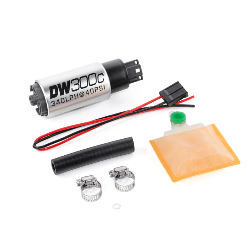 DeatschWerks 340lph DW300C Compact Fuel Pump w/ Universal Install Kit (w/o Mounting Clips) - eliteracefab.com