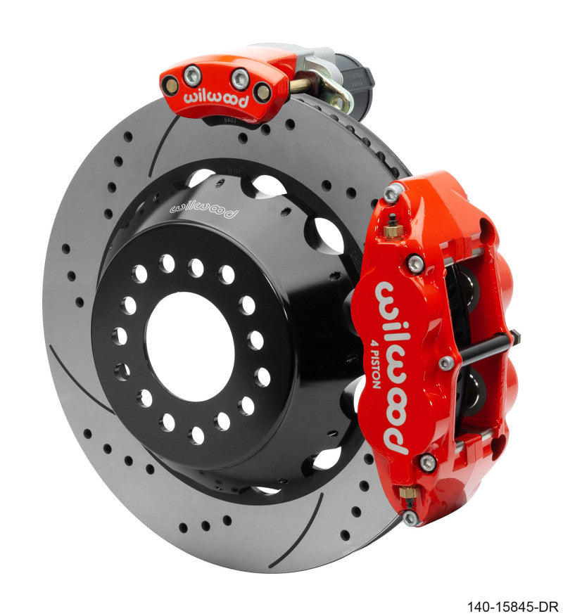 Wilwood Narrow Superlite 4R Rear P-Brk Kit 14.00in Rotor Big Ford New Style 2.50in Offset - SRP Red Wilwood
