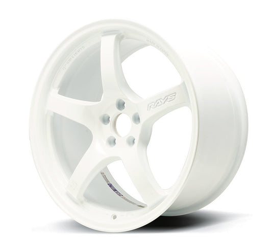 Gram Lights 57CR 18x9.5 +38 5x100 Ceramic White Pearl Wheel.
