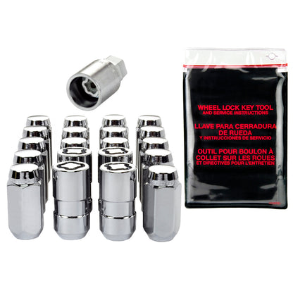 McGard 5 Lug Hex Install Kit w/Locks (Cone Seat Nut) M14X1.5 / 22mm Hex / 1.635in. Length - Chrome - eliteracefab.com