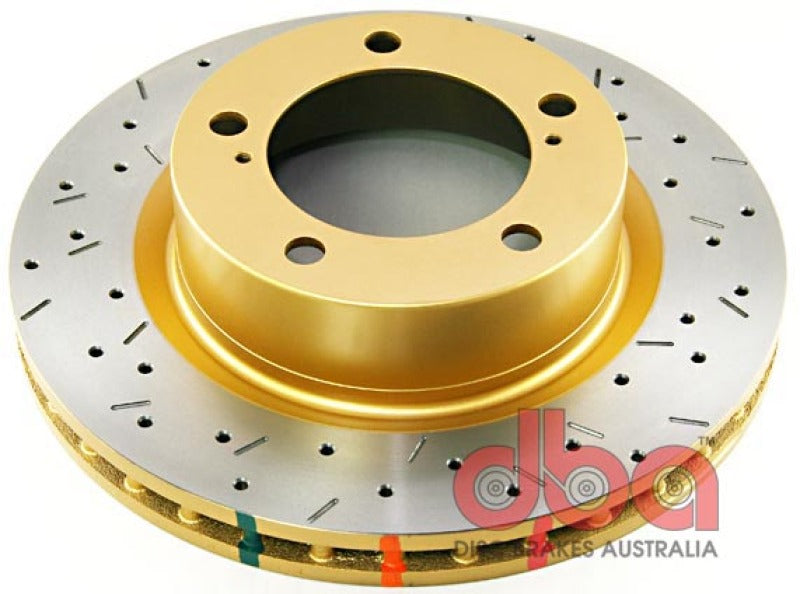 DBA 07+ Toyota Landcruiser 200 Series Front Drilled and Slotted 4000 Series Rotor DBA