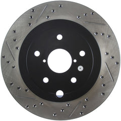 StopTech 08+ Subaru STI (Will Not Fit 05-07) Slotted & Drilled Sport Brake Rotor - eliteracefab.com