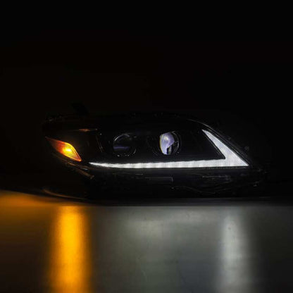 AlphaRex 880765 11-21 Toyota Sienna LUXX LED Proj Headlights Plank Style Alpha Black w/Seq Signal/DRL