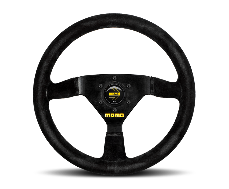 Momo MOD69 Steering Wheel 350 mm - Black Suede/Black Spokes - eliteracefab.com