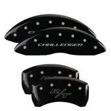 MGP 4 Caliper Covers Engraved Front Block/Challenger Engraved Rear Vintage Style/RT Blk fnsh slvr ch