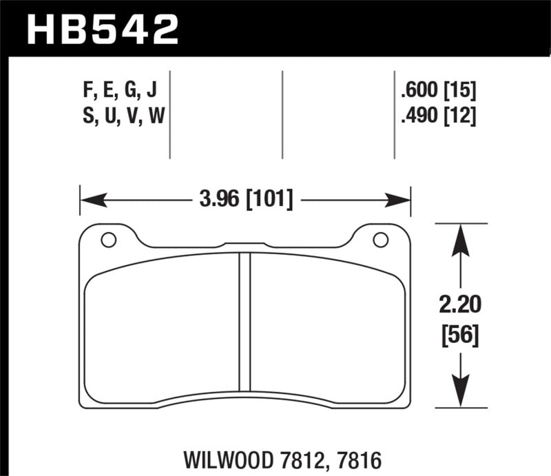Hawk Wilwood 7812 HP+ Race Brake Pads - eliteracefab.com