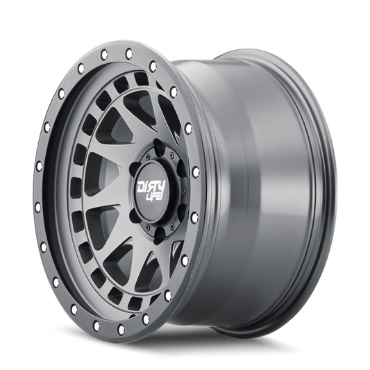 Dirty Life 9311 Enigma Pro 17x9/6x139.7 BP/-12mm Offset/106mm Hub Satin Graphite Wheel - Beadlock Dirty Life