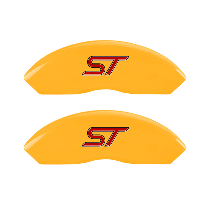 MGP 4 Caliper Covers Engraved Front & Rear No Bolts/St Yellow Finish Black Char 2018 Ford Fusion MGP
