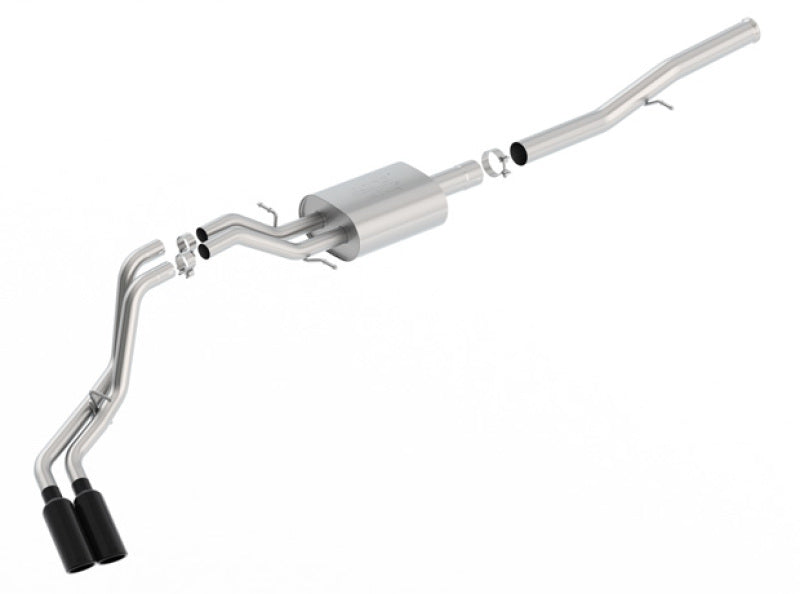 Borla 14+ Chevy Silverad1500 EC STD/CC Short 143.5in WB ATAK Cat-Back Exhaust w/ Black Chrome Tip - eliteracefab.com