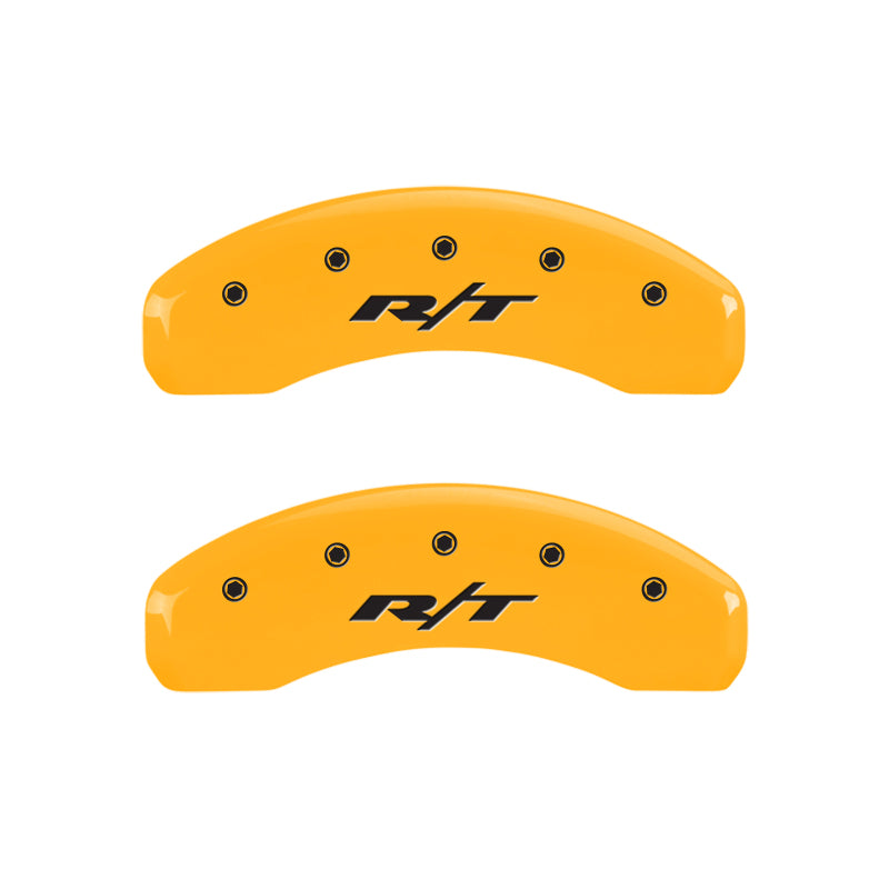 MGP 4 Caliper Covers Engraved Front & Rear RT Yellow finish black ch MGP