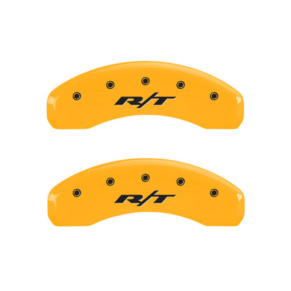 MGP 4 Caliper Covers Engraved Front & Rear RT1-Truck Yellow finish black ch MGP