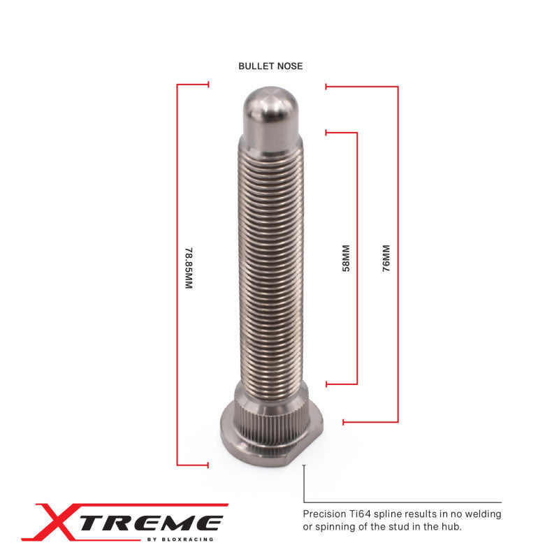 BLOX Racing Honda Xtreme Titanium Wheel Studs 12 x 1.50mm - Single BLOX Racing