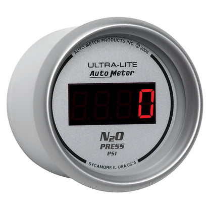 Autometer Ultra-Lite 2-1/16in 1600 PSI Digital Nitrous Pressure Gauge - Silver 6574