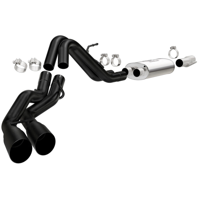 MagnaFlow SYS Cat-Back 10-14 Ford Raptor 6.2L V8 2.5/3in Black Dual Same Side Exit Rear 3.5 Tips - eliteracefab.com