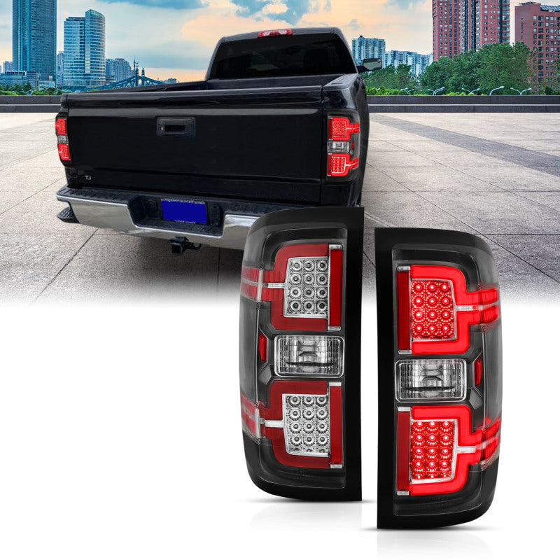 ANZO 2014-2018 Chevy Silverado 1500 LED Taillights Black - eliteracefab.com