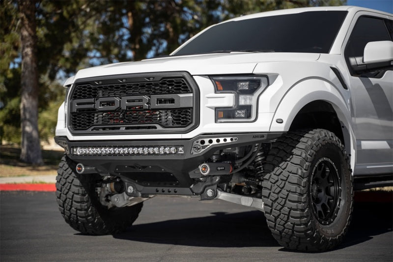 Addictive Desert Designs 17-20 Ford F-150 Raptor Rock Fighter Frame Cut Front Bumper - eliteracefab.com