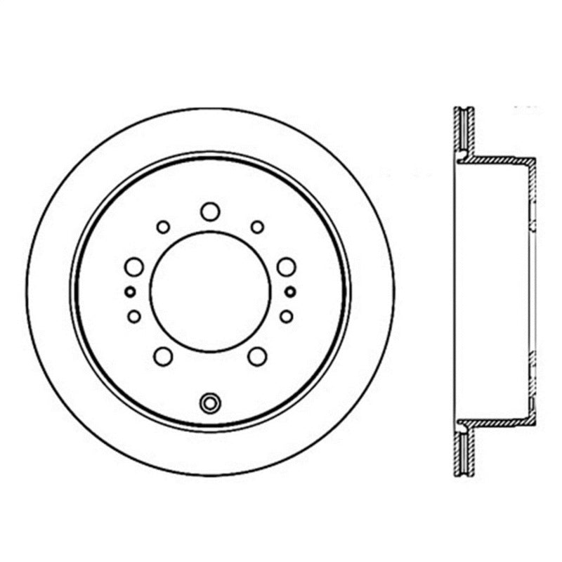 StopTech Power Slot 08-09 Lexus LX450/470/570 / 07-09 Toyota Tundra Slotted Left Rear Rotor - eliteracefab.com