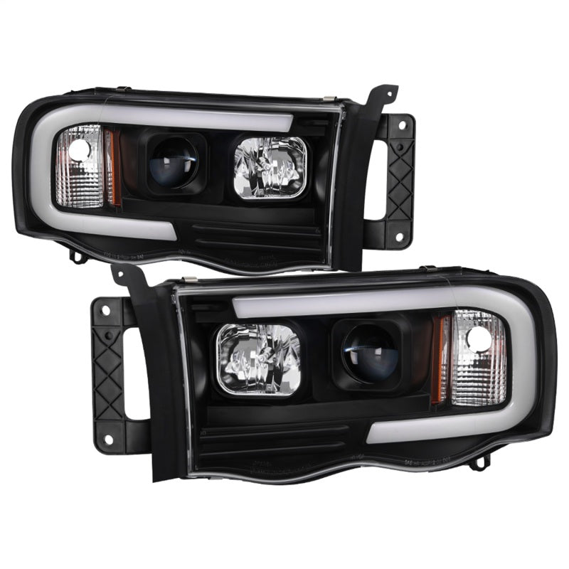 Spyder 02-05 Dodge Ram 1500 Light Bar Projector Headlights - Black (PRO-YD-DR02V2-LB-BK) - eliteracefab.com