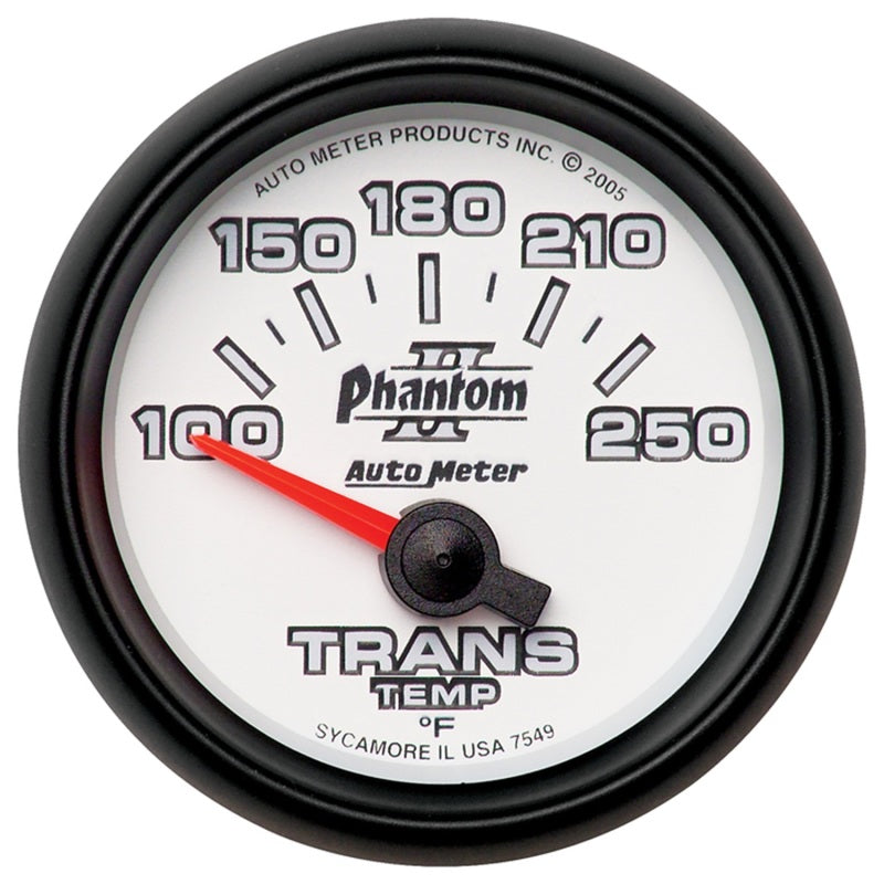 Autometer Phantom II 52.4mm Shortl Sweep Electronic 100-350 Def F Transmission Temperature Gauge 7549