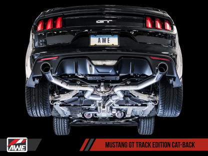 AWE Tuning S550 Mustang GT Cat-back Exhaust - Track Edition (Diamond Black Tips) - eliteracefab.com