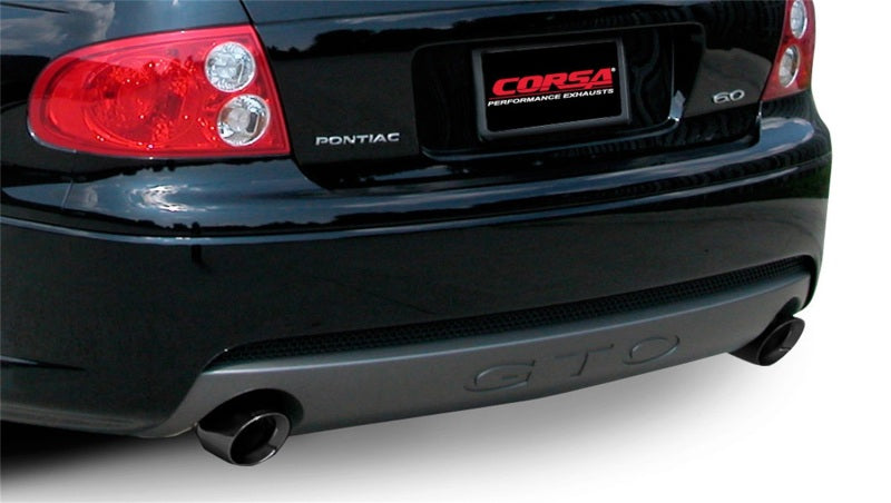 Corsa 05-06 Pontiac GTO 6L V8 2.5in Sport Cat-Back Exhaust + XPipe w/Dual Exit Single 4in BlackTips CORSA Performance