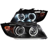 ANZO USA Bmw 3 Series E90-E91 4dr Wagon Projector Headlights W/ Halo W/ Led Bar Black Ccfl; 2006-2008