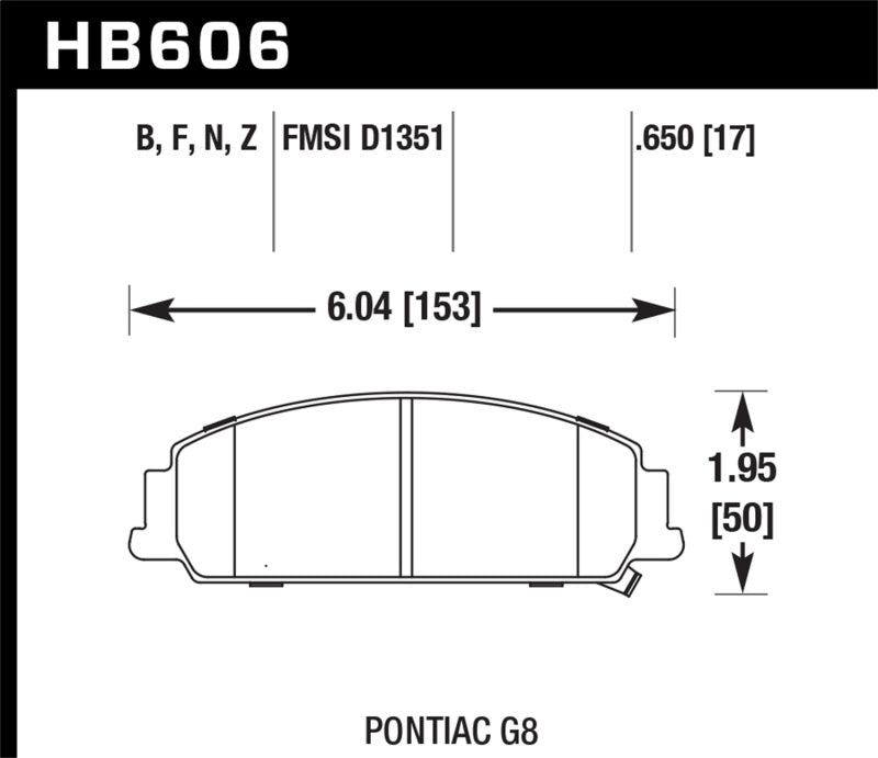 Hawk 08-09 Pontiac G8 3.6 Base/6.0 Performance Ceramic Street Front Brake Pads - eliteracefab.com