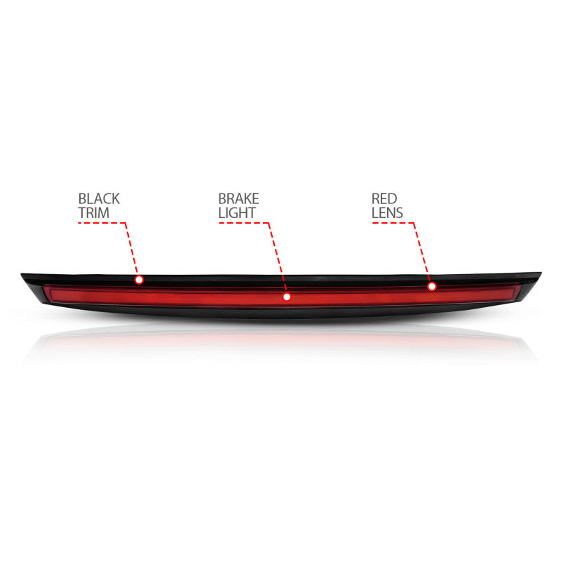 ANZO 2007-2014 Chevrolet Suburban 1500 LED 3rd Brake Light Black Housing Red Lens w/ Spoiler 1pc - eliteracefab.com