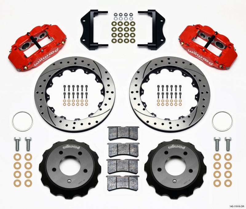 Wilwood Narrow Superlite 6R Front Hat Kit 12.88in Drilled Red 84-87 Corvette C4 Wilwood