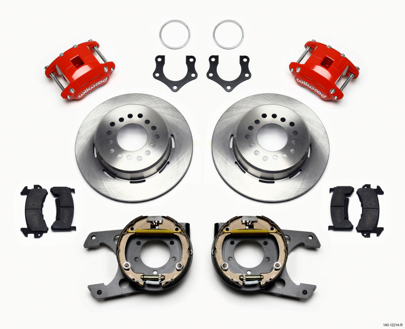 Wilwood D154 P/S Park Brake Kit Red Mopar/Dana 2.36in Off w/Snap Ring Brng Wilwood