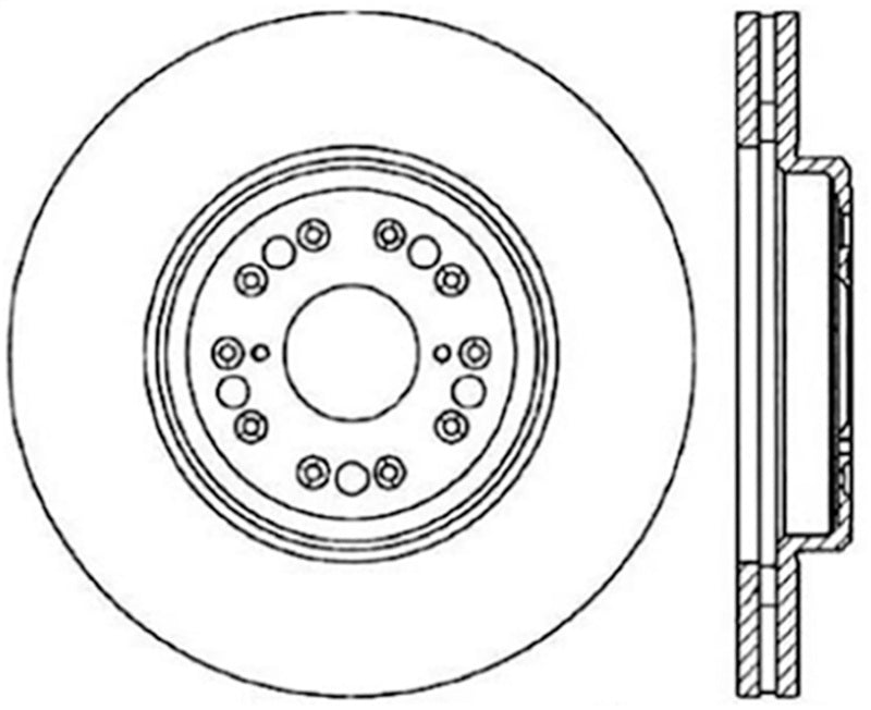 StopTech Sport Slotted (CRYO) 95-00 Lexus LS Front Left Rotor