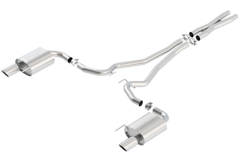 Borla S-Type Cat-Back 15-17 Ford Mustang GT 5.0L V8 MT/AT 2.5in pipe 4in tip - eliteracefab.com