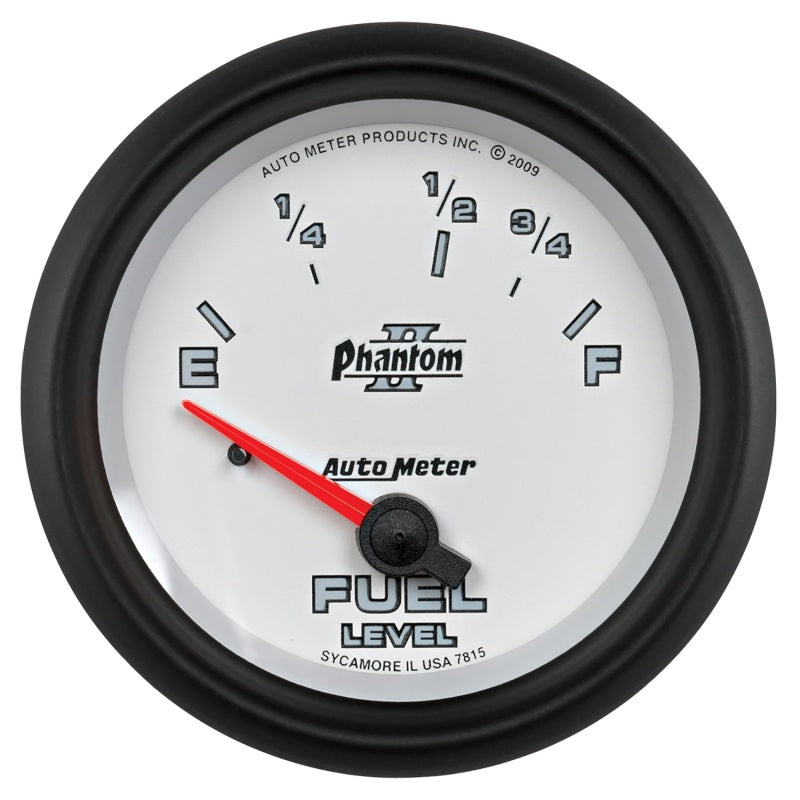 Autometer Phantom II 2-5/8in / 73 Ohms Empty - 10 Ohms Full Electrical Fuel Level Gauge 7815