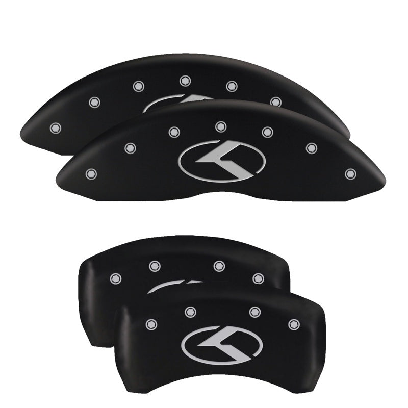 MGP 4 Caliper Covers Engraved Front & Rear MGP Red Finish Silver Characters 2018 Genesis G80 MGP