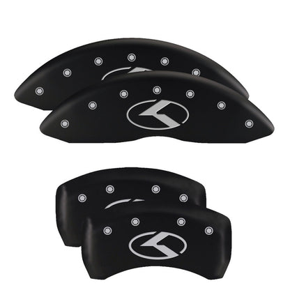 MGP 4 Caliper Covers Engraved Front & Rear MGP Red Finish Silver Characters 2018 Genesis G80 MGP