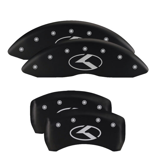 MGP 4 Caliper Covers Engraved Front & Rear MGP Red Finish Silver Characters 2018 Genesis G80 MGP