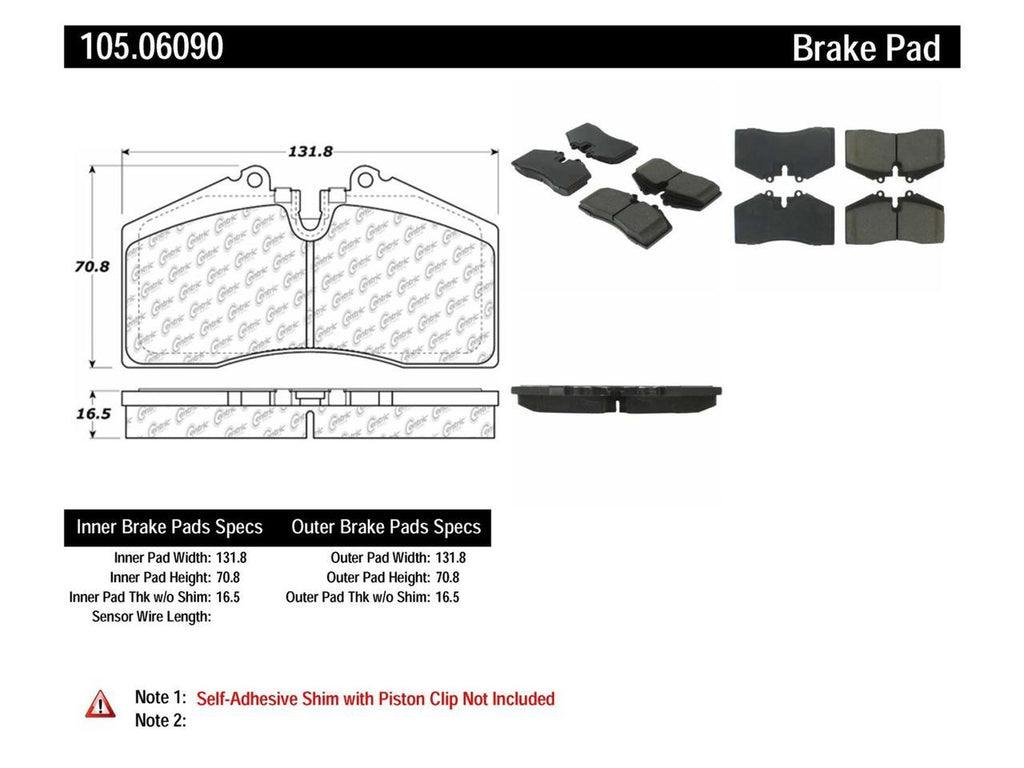 POSIQUIET VW GOLF MKIV ST-40 BBK DELUXE PLUS FRONT PADS, 105.06090 - eliteracefab.com