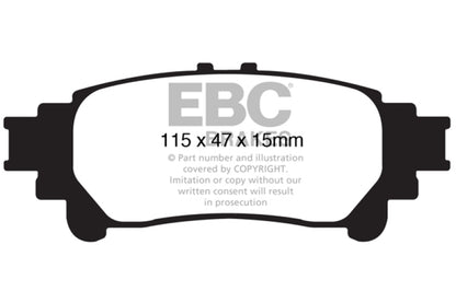 EBC 13+ Lexus GS350 3.5 RWD Redstuff Rear Brake Pads - eliteracefab.com